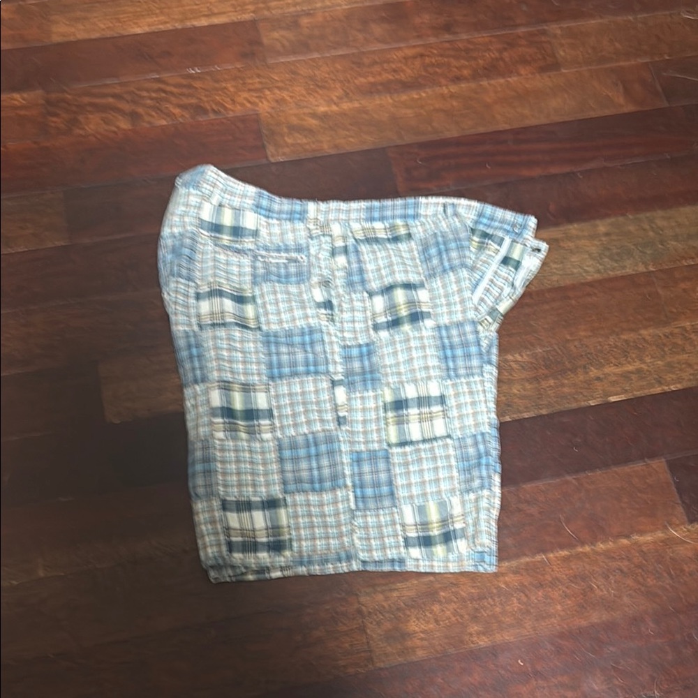 Berle Blue and White Flat Front Shorts
